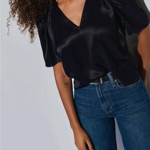 Nation LTD Black Satin Blouse